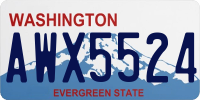 WA license plate AWX5524