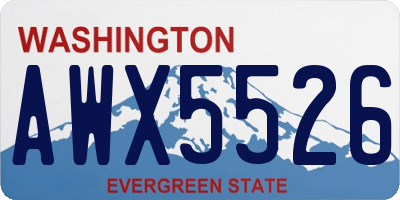 WA license plate AWX5526