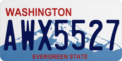 WA license plate AWX5527