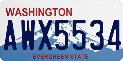 WA license plate AWX5534