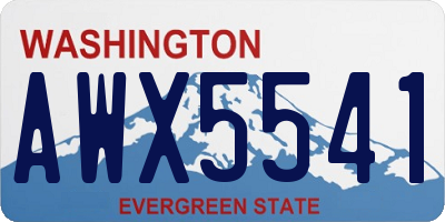 WA license plate AWX5541