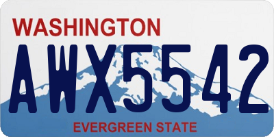 WA license plate AWX5542