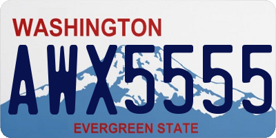 WA license plate AWX5555