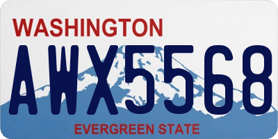 WA license plate AWX5568