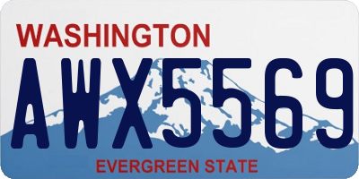 WA license plate AWX5569