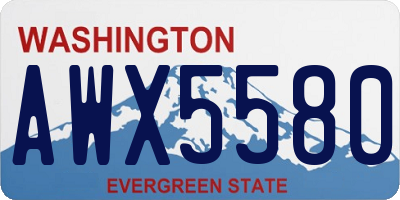 WA license plate AWX5580