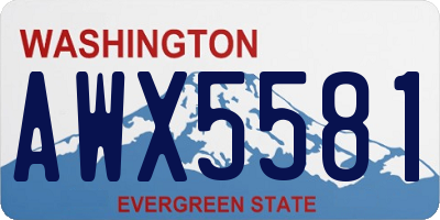 WA license plate AWX5581