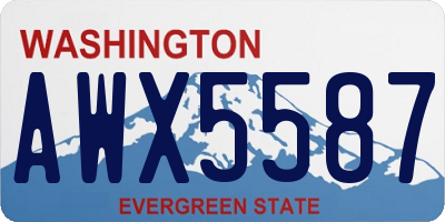 WA license plate AWX5587