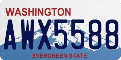 WA license plate AWX5588