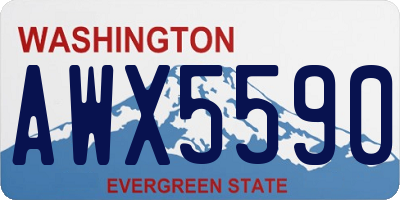WA license plate AWX5590