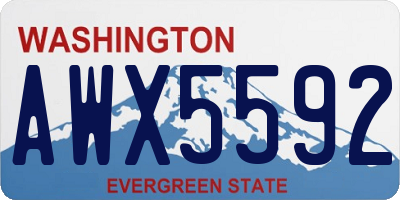 WA license plate AWX5592