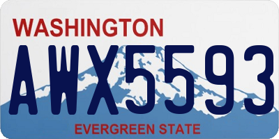 WA license plate AWX5593