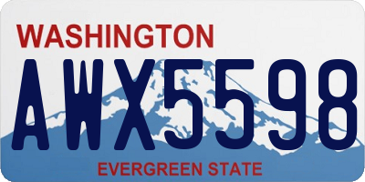 WA license plate AWX5598