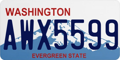 WA license plate AWX5599