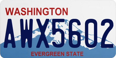 WA license plate AWX5602