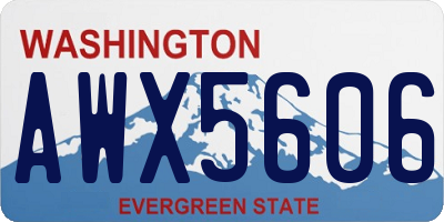 WA license plate AWX5606