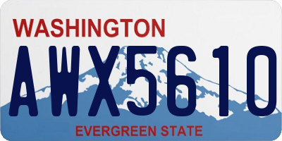 WA license plate AWX5610