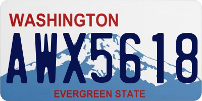 WA license plate AWX5618