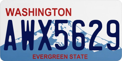 WA license plate AWX5629