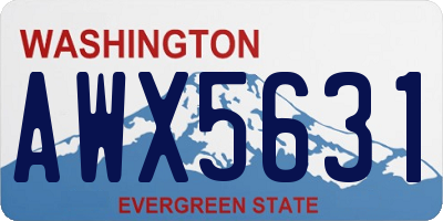 WA license plate AWX5631