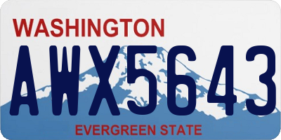 WA license plate AWX5643