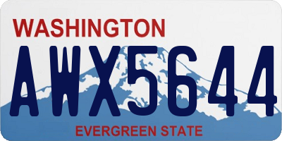 WA license plate AWX5644