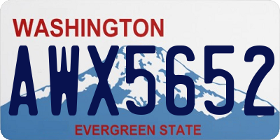 WA license plate AWX5652