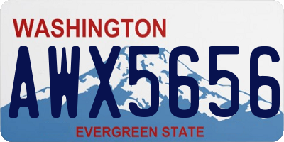 WA license plate AWX5656