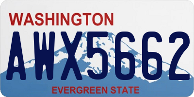 WA license plate AWX5662