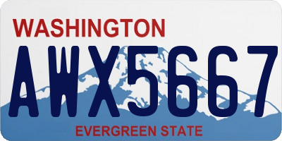 WA license plate AWX5667