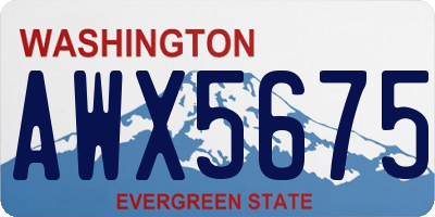 WA license plate AWX5675