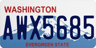 WA license plate AWX5685