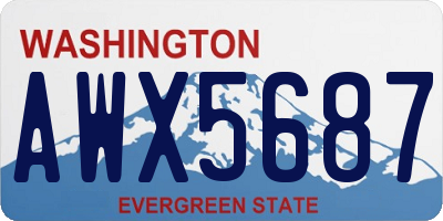 WA license plate AWX5687