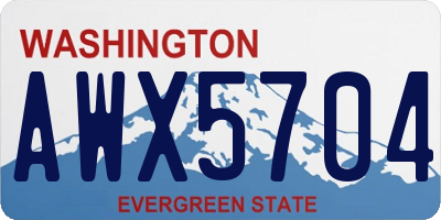 WA license plate AWX5704