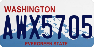WA license plate AWX5705