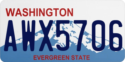 WA license plate AWX5706