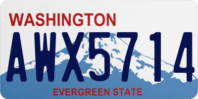 WA license plate AWX5714