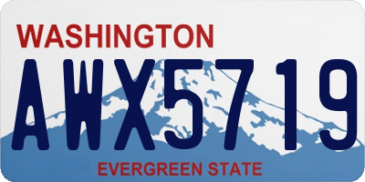 WA license plate AWX5719