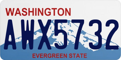 WA license plate AWX5732