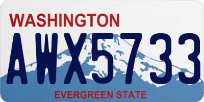WA license plate AWX5733