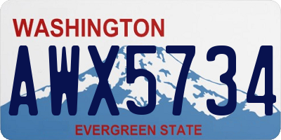 WA license plate AWX5734