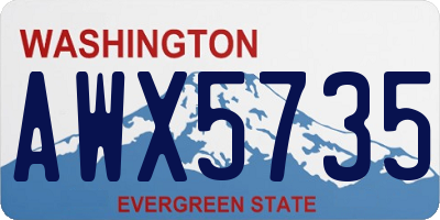 WA license plate AWX5735