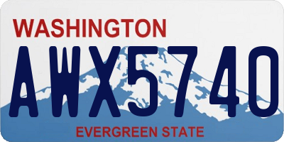 WA license plate AWX5740