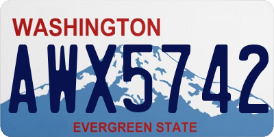 WA license plate AWX5742