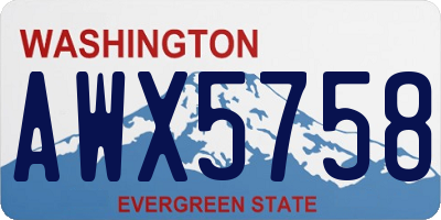 WA license plate AWX5758