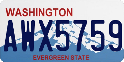 WA license plate AWX5759