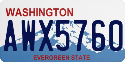 WA license plate AWX5760
