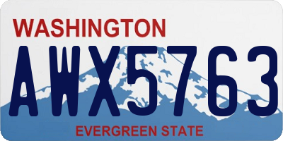 WA license plate AWX5763