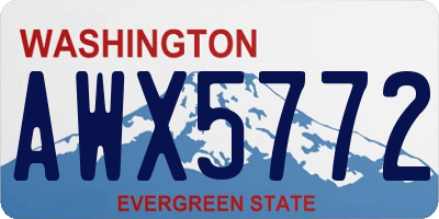 WA license plate AWX5772