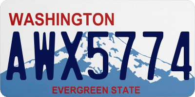WA license plate AWX5774